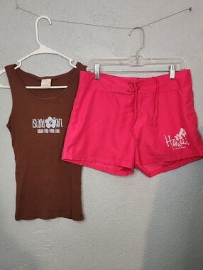 Hawaiian tank top and short Set.